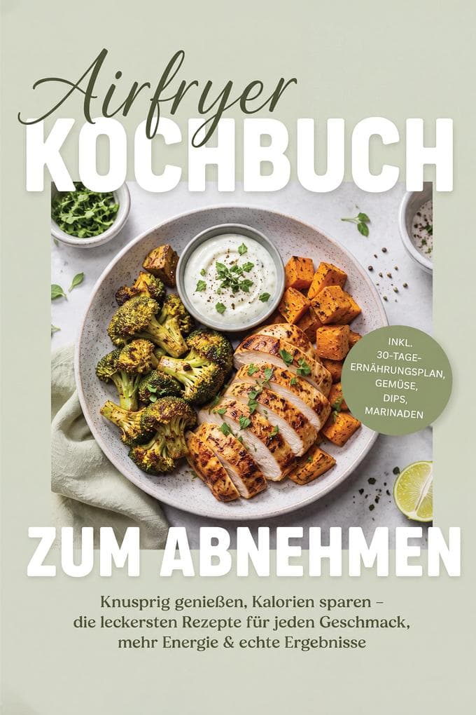 Airfryer Kochbuch zum Abnehmen: Knusprig genießen, Kalorien sparen - die leckersten Rezepte für jeden Geschmack, mehr Energie & echte Ergebnisse - inkl. 30-Tage-Ernährungsplan, Gemüse, Dips, Marinaden