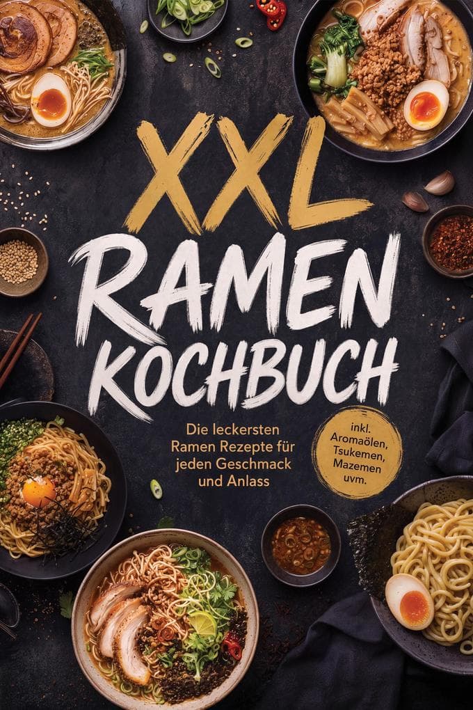 XXL Ramen Kochbuch: Die leckersten Ramen Rezepte für jeden Geschmack und Anlass - inkl. Aromaölen, Tsukemen, Mazemen uvm.