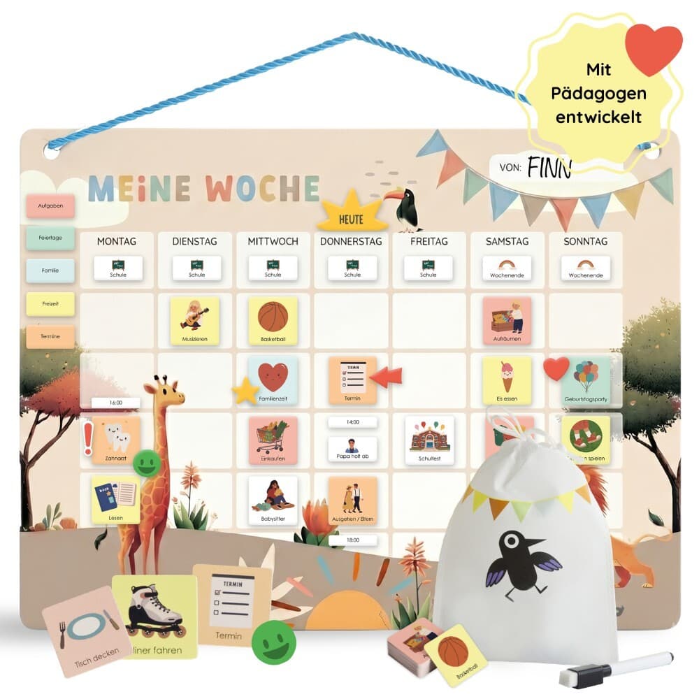 Wochenplaner für Kinder Safari