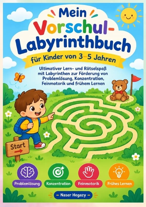 Mein Vorschul-Labyrinthbuch für Kinder von 3-5 Jahren