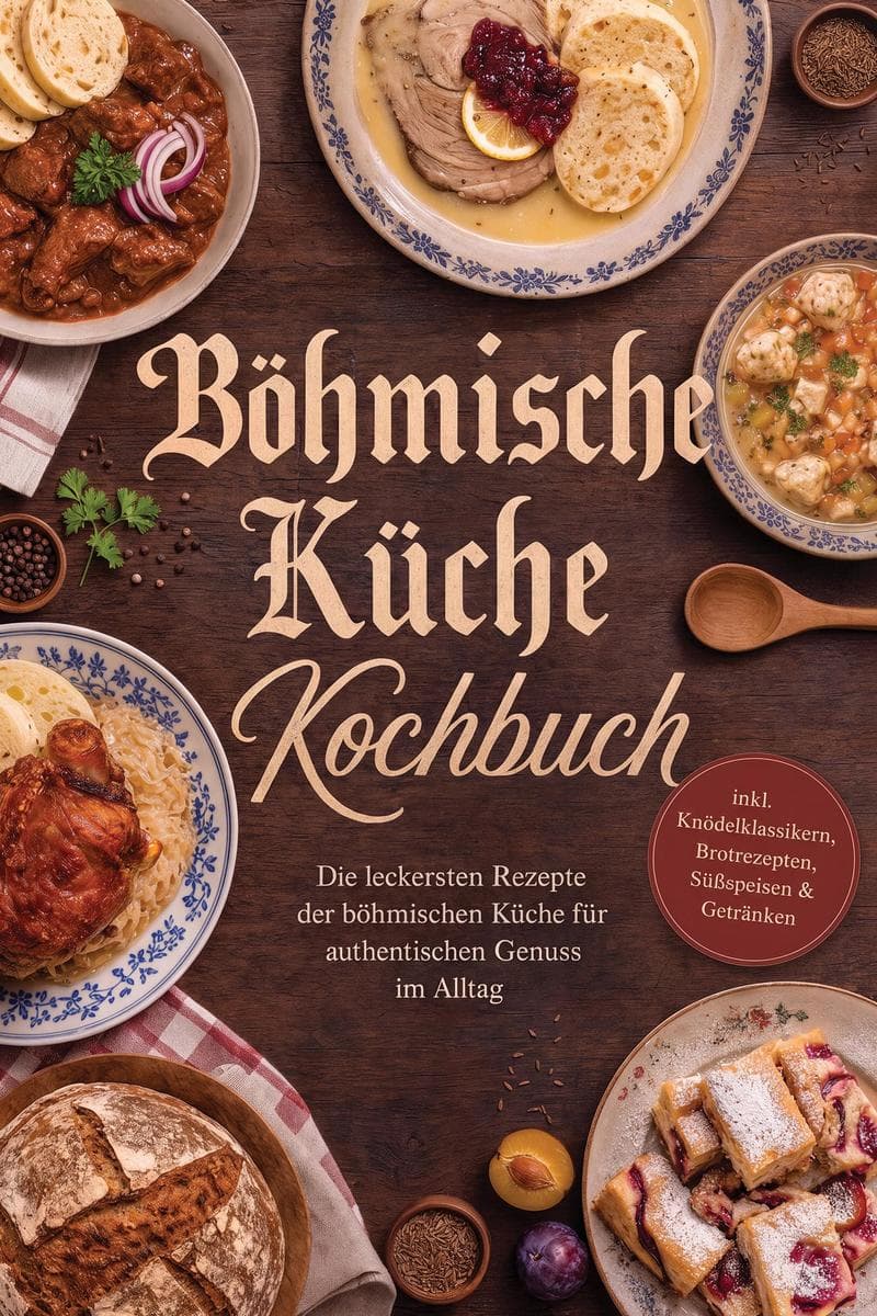 Böhmische Küche Kochbuch: Die leckersten Rezepte der böhmischen Küche für authentischen Genuss im Alltag - inkl. Knödelklassikern, Brotrezepten, Süßspeisen & Getränken