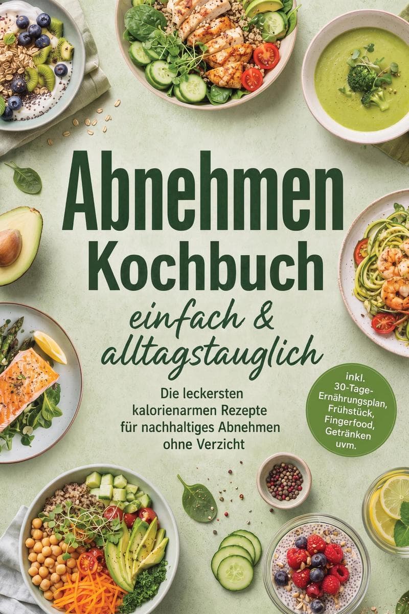 Abnehmen Kochbuch - einfach & alltagstauglich: Die leckersten kalorienarmen Rezepte für nachhaltiges Abnehmen ohne Verzicht - inkl. 30-Tage-Ernährungsplan, Frühstück, Fingerfood, Getränken uvm.