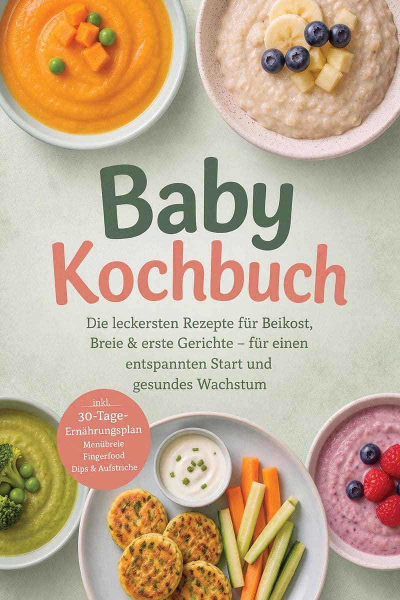 Baby Kochbuch: Die leckersten Rezepte für Beikost, Breie & erste Gerichte - für einen entspannten Start und gesundes Wachstum - inkl. 30-Tage-Ernährungsplan, Menübreie, Fingerfood, Dips & Aufstriche