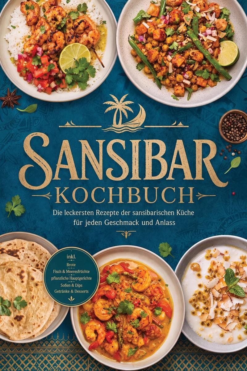 Sansibar Kochbuch: Die leckersten Rezepte der sansibarischen Küche für jeden Geschmack und Anlass - inkl. Brote, Fisch & Meeresfrüchte, pflanzliche Hauptgerichte, Soßen & Dips, Getränke & Desserts