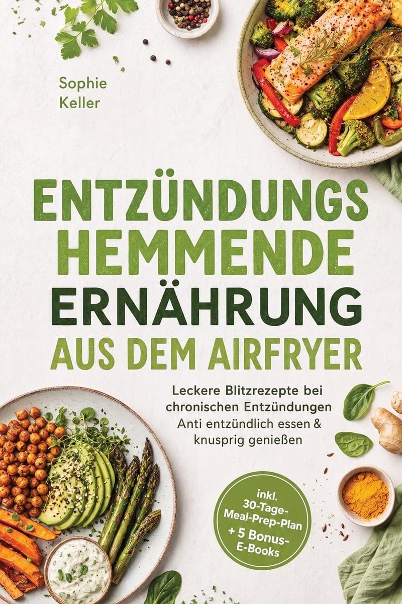 Entzündungshemmende Ernährung aus dem Airfryer: Leckere Blitzrezepte bei chronischen Entzündungen - Anti entzündlich essen & knusprig genießen - inkl. 30-Tage-Meal-Prep-Plan + 5 Bonus-E-Books