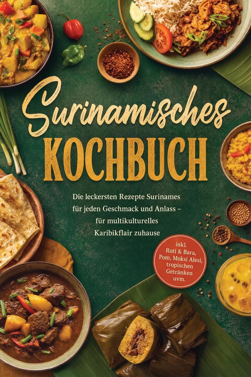 Surinamisches Kochbuch: Die leckersten Rezepte Surinames für jeden Geschmack und Anlass - für multikulturelles Karibikflair zuhause - inkl. Roti & Bara, Pom, Moksi Alesi, tropischen Getränken uvm.