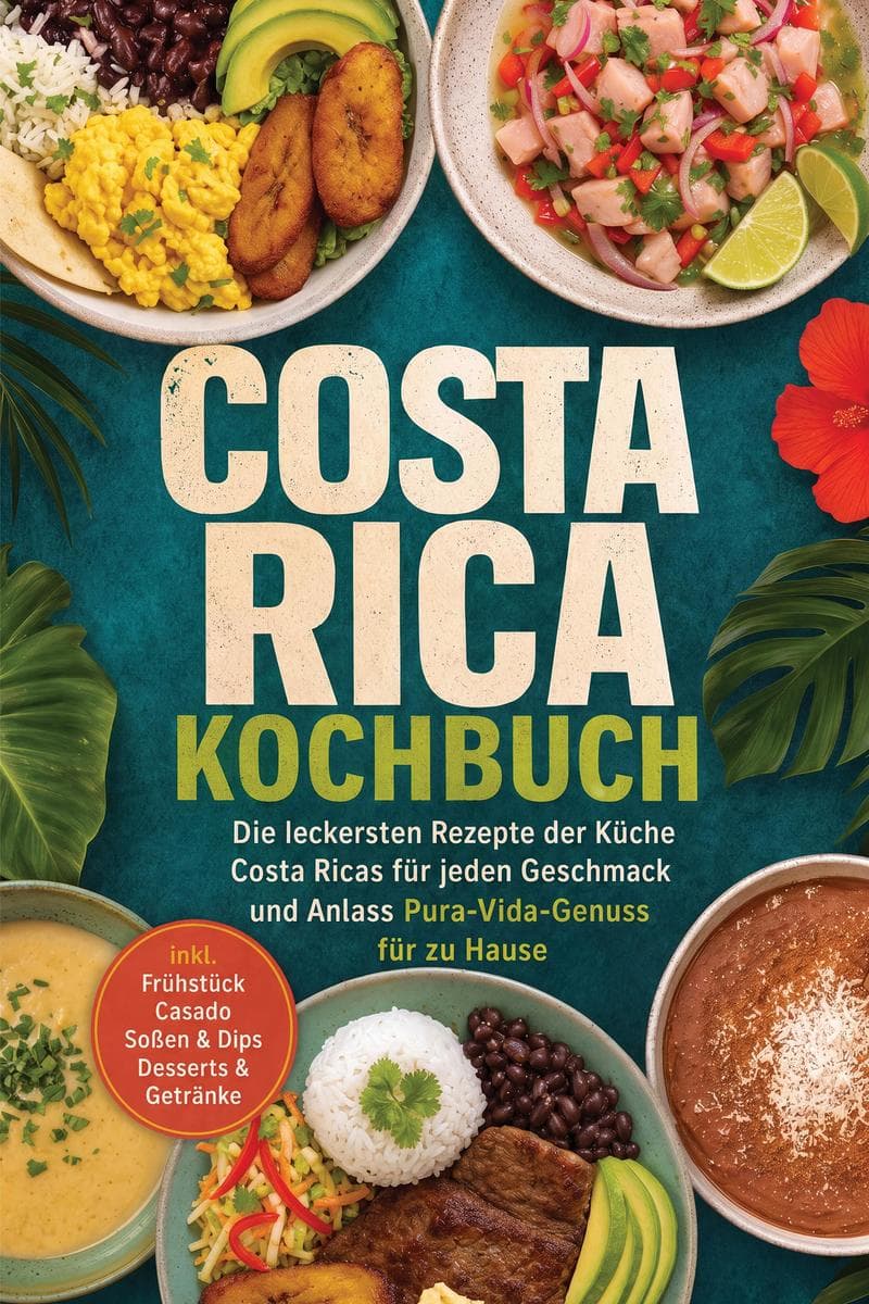 Costa Rica Kochbuch: Die leckersten Rezepte der Küche Costa Ricas für jeden Geschmack und Anlass - Pura-Vida-Genuss für zu Hause - inkl. Frühstück, Casado, Soßen & Dips, Desserts & Getränke