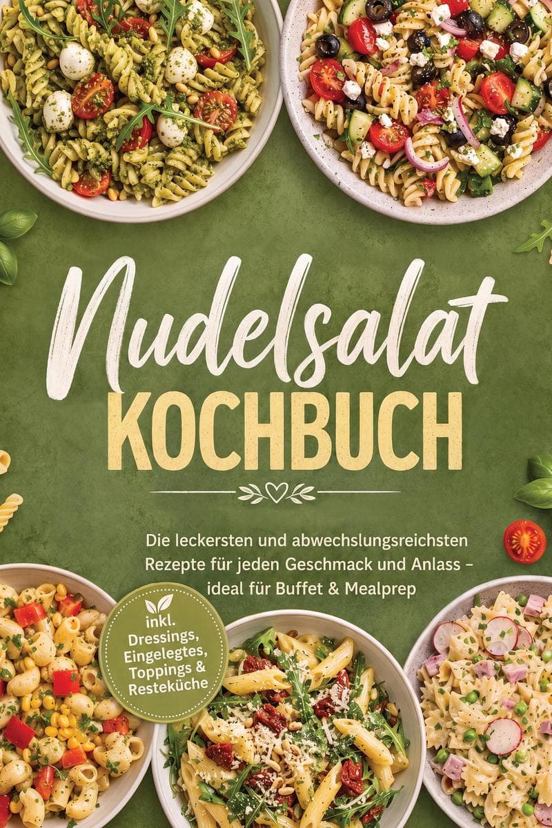 Nudelsalat Kochbuch: Die leckersten und abwechslungsreichsten Rezepte für jeden Geschmack und Anlass - ideal für Buffet & Mealprep - inkl. Dressings, Eingelegtes, Toppings & Resteküche