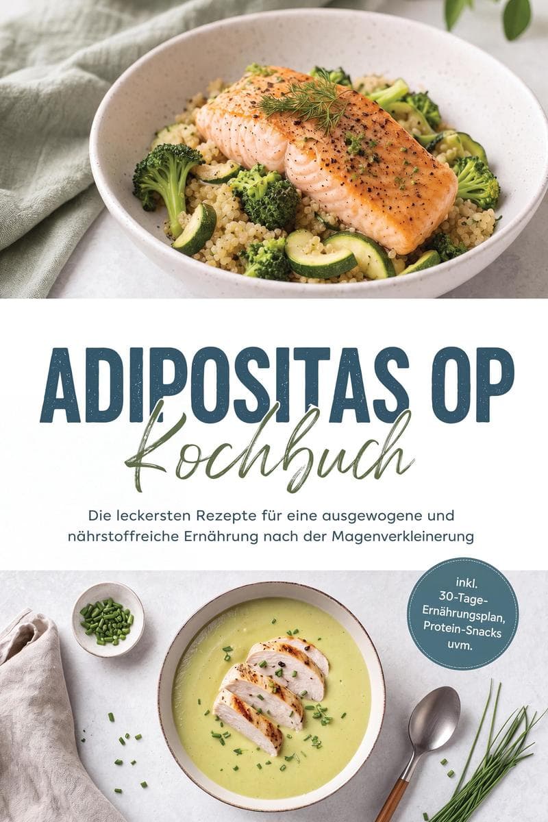 Adipositas OP Kochbuch: Die leckersten Rezepte für eine ausgewogene und nährstoffreiche Ernährung nach der Magenverkleinerung - inkl. 30-Tage-Ernährungsplan, Protein-Snacks uvm.
