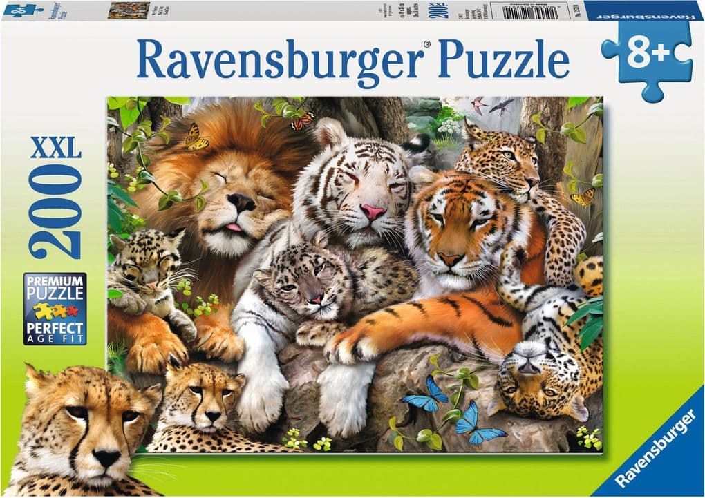 Schmusende Raubkatzen Puzzle 200 Teile