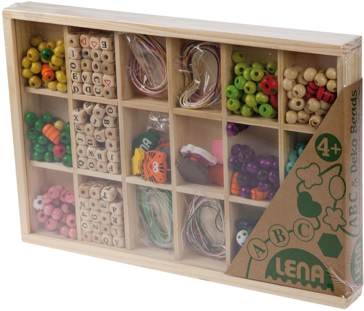 Lena - Holzperlen Holzkassette, groß