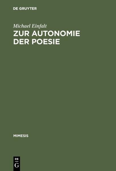 Zur Autonomie der Poesie