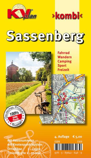 Sassenberg, KVplan, Radkarte/Wanderkarte/Stadtplan, 1:30.000 / 1:12.500