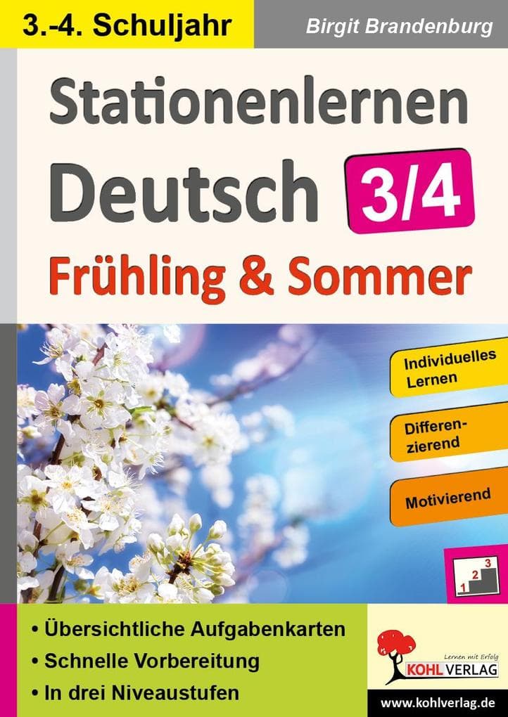 Stationenlernen Deutsch / Frühling und Sommer - Klasse 3/4