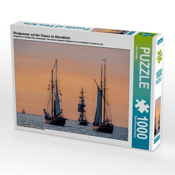 Windjammer auf der Ostsee im Abendlicht (Puzzle)