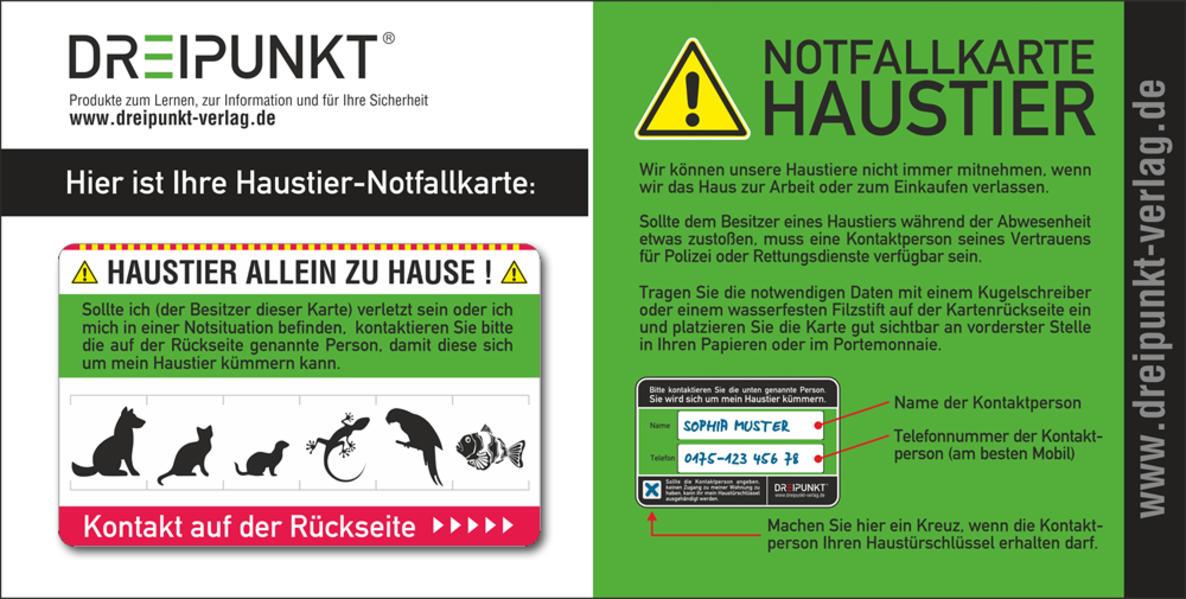 Notfallkarte 'Haustier'