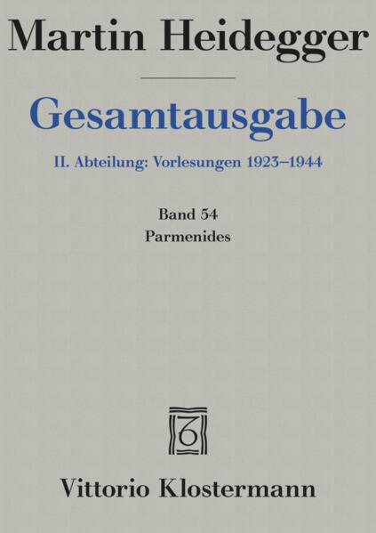 Gesamtausgabe 2. Abteilung: Vorlesungen 1923 - 1944