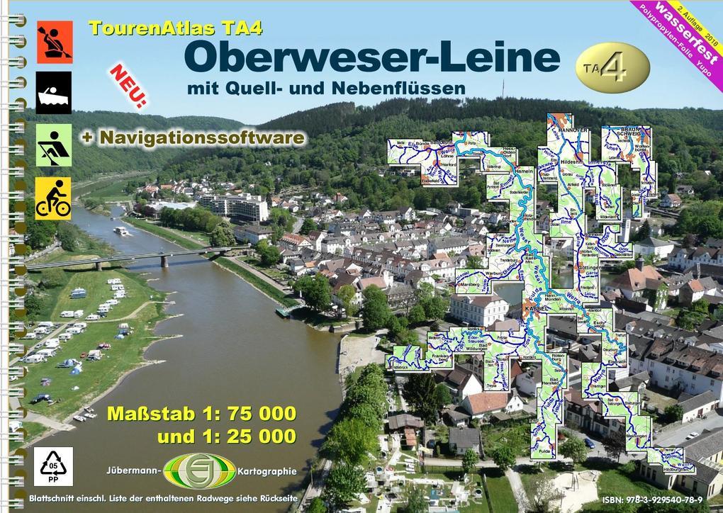 TourenAtlas 04. Oberweser-Leine Wasserwandern 1 : 75 000