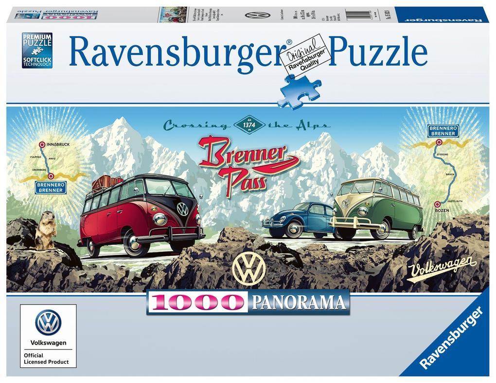 Mit dem VW Bulli über den Brenner. Puzzle 1000 Teile