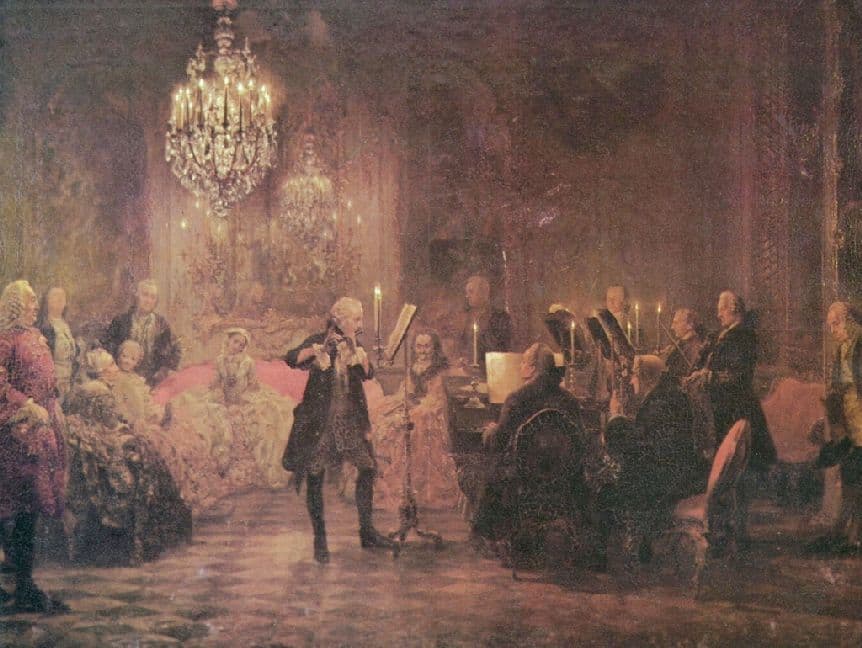 Adolf Friedrich Erdmann von Menzel - Flötenkonzert Friedrichs des Großen in Sanssouci - 1.000 Teile