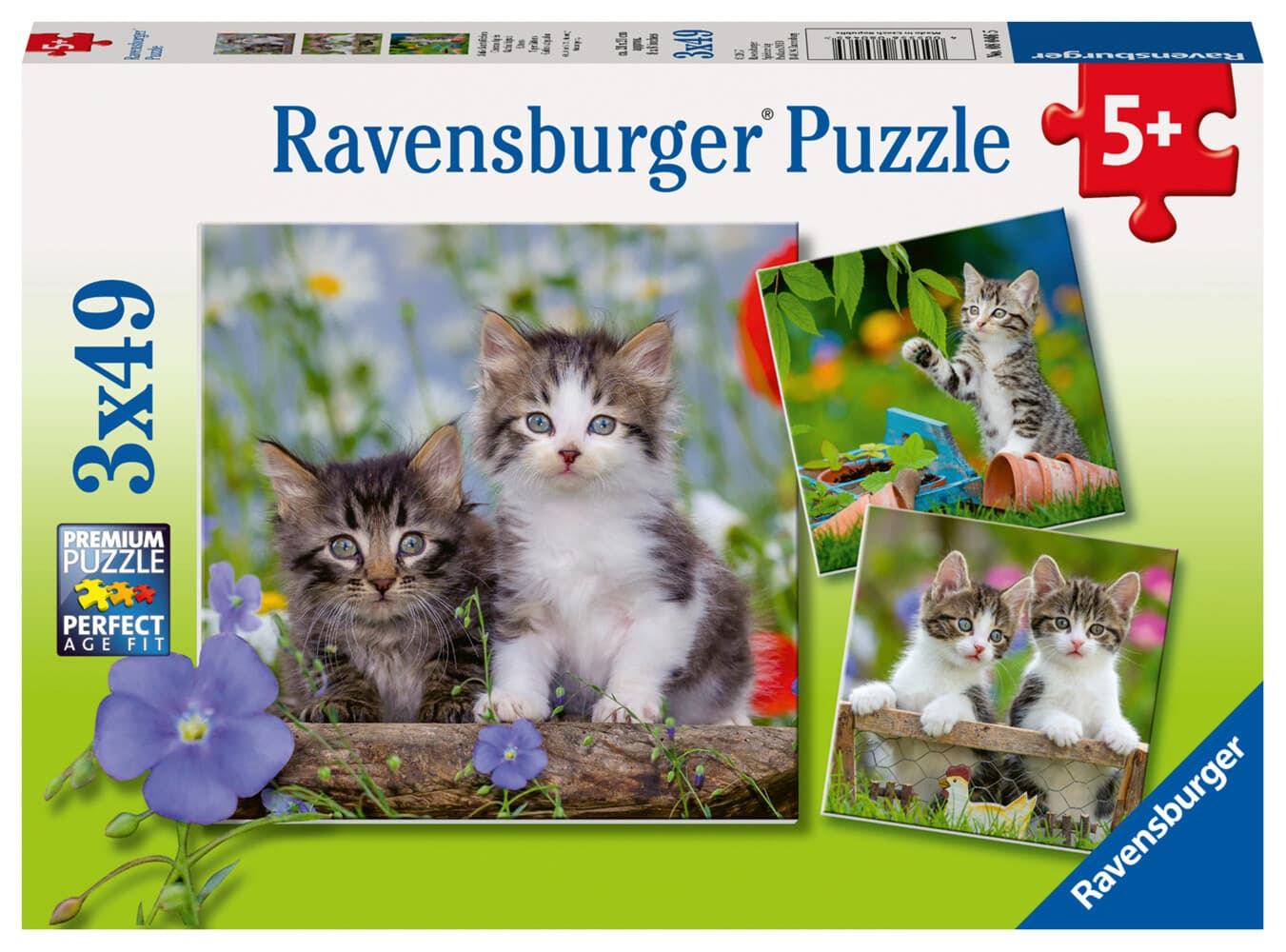 Süße Samtpfötchen - Puzzle 3 x 49 Teile