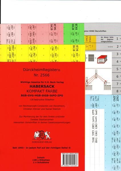 DürckheimRegister® Griffregister Nr. 2566 - Habersack Kompakt Farbe