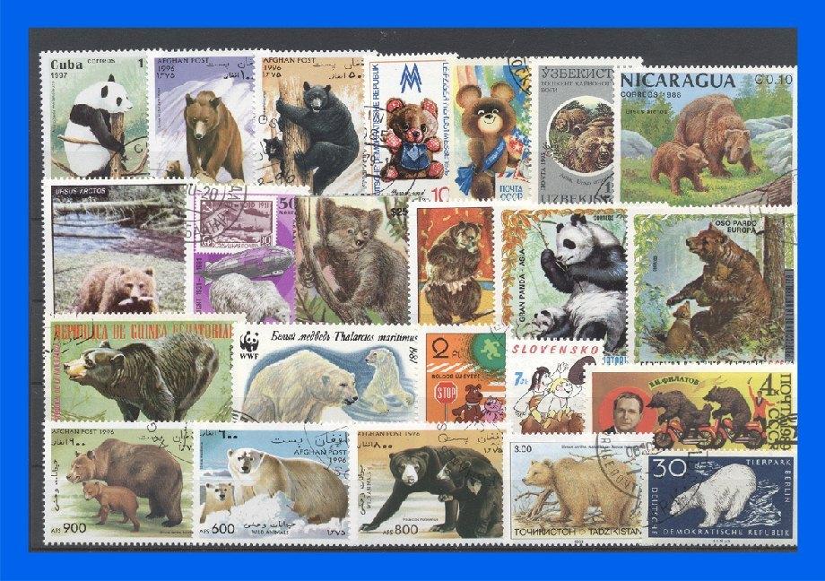 50 verschiedene Briefmarken Bären