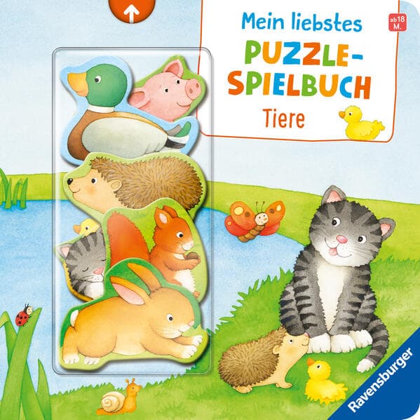 Mein liebstes Puzzle-Spielbuch: Tiere - Puzzlebuch ab 18 Monaten, mit 6 Puzzleteilen