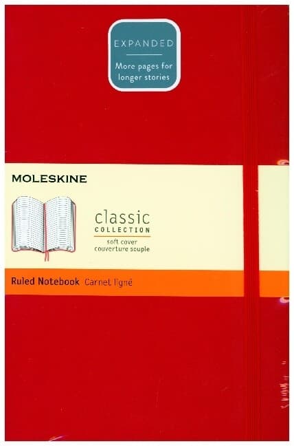 Moleskine Notizbuch - Erweitert, Large/A5, Liniert, Weicher Einband, Scharlachrot