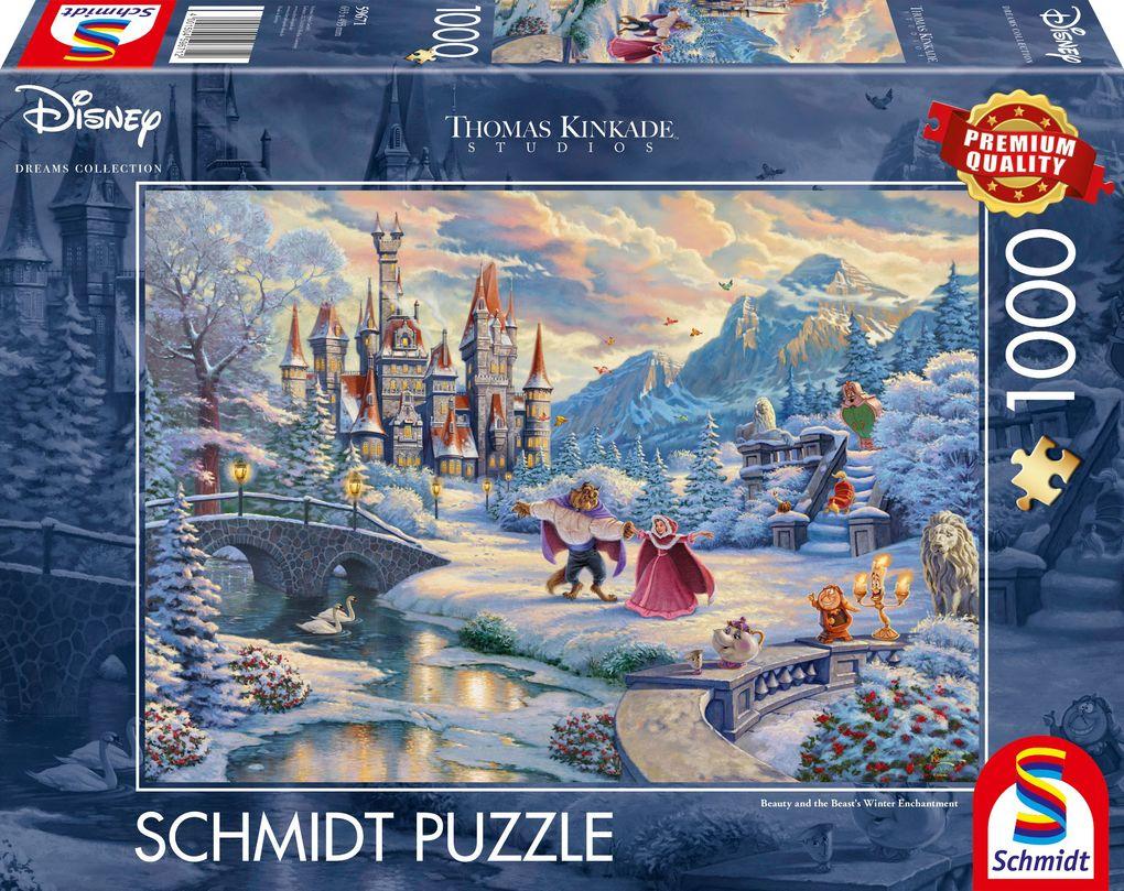 Schmidt Spiele - Disney, Die Schöne und das Biest, Zauberhafter Winterabend, Limited Christmas Editi