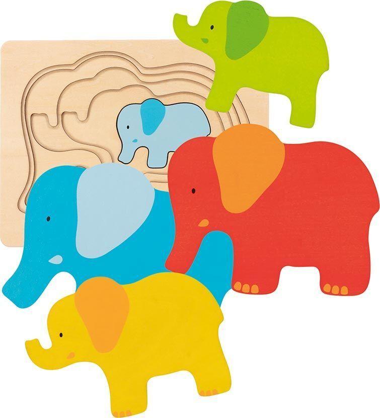 Schichtenpuzzle Elefant (Holzpuzzle)