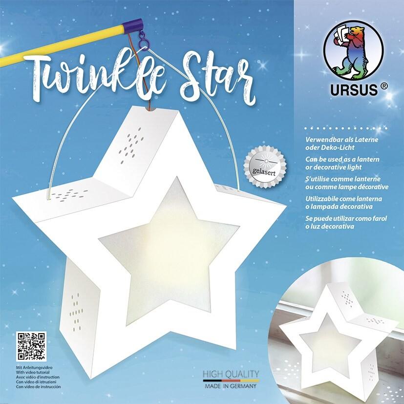 URSUS Laternenzeit / Home Decoration Twinkle Star, hochweiß, Stern Bastel-Set als Laterne oder Deko-Licht