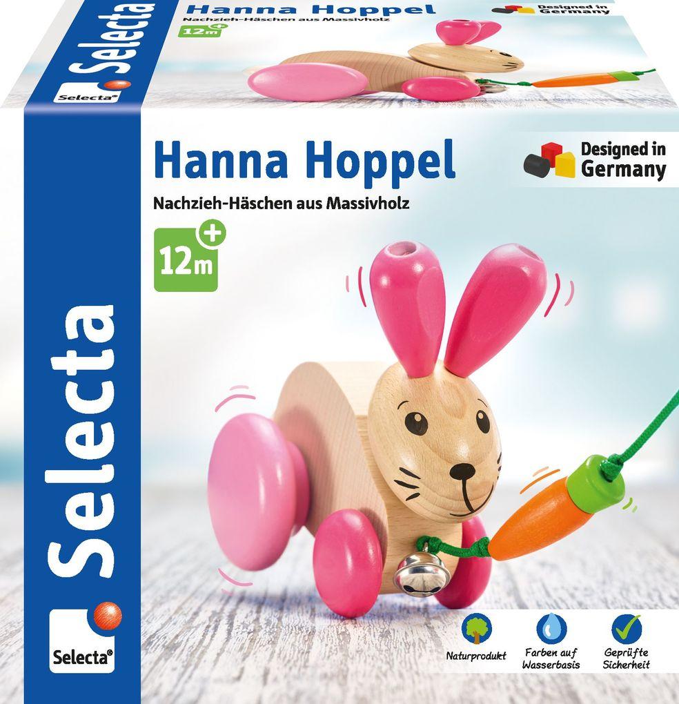 Schmidt Spiele - Selecta - Hanna Hoppel, Nachzieh-Hase, 13 cm