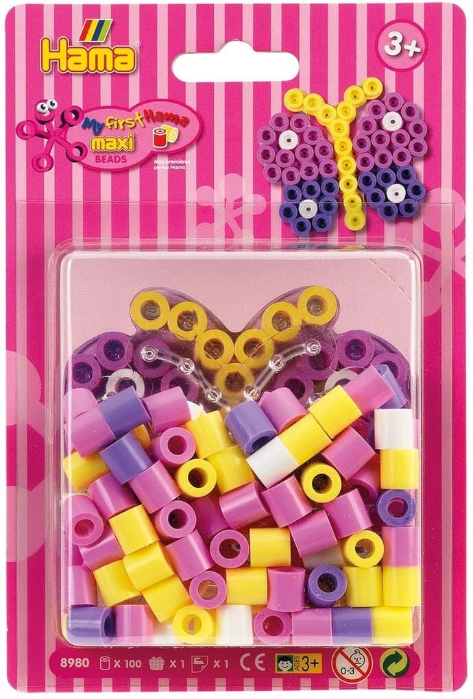 Hama 8980 - Schmetterling, mit Stiftplatte, ca. 100 Maxi-Bügelperlen und Zubehör