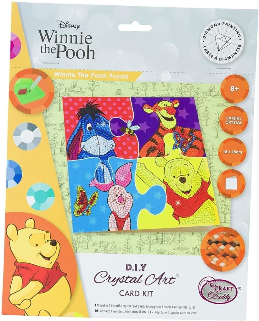 Craft Buddy CCK-DNY806 - Crystal Art, Winnie The Pooh Puzzle,18x18cm, Multi