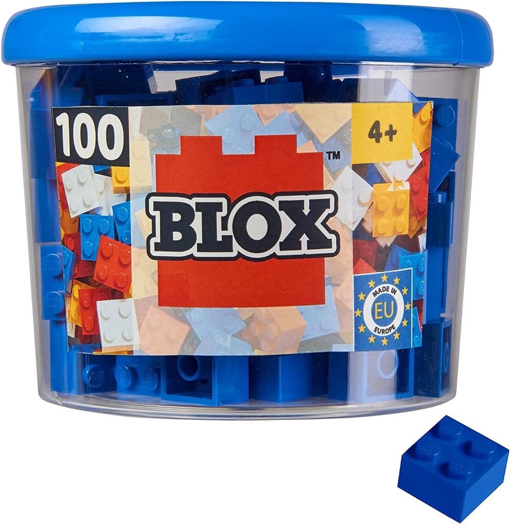 Simba 104114112 - Blox, 100 blaue Bausteine