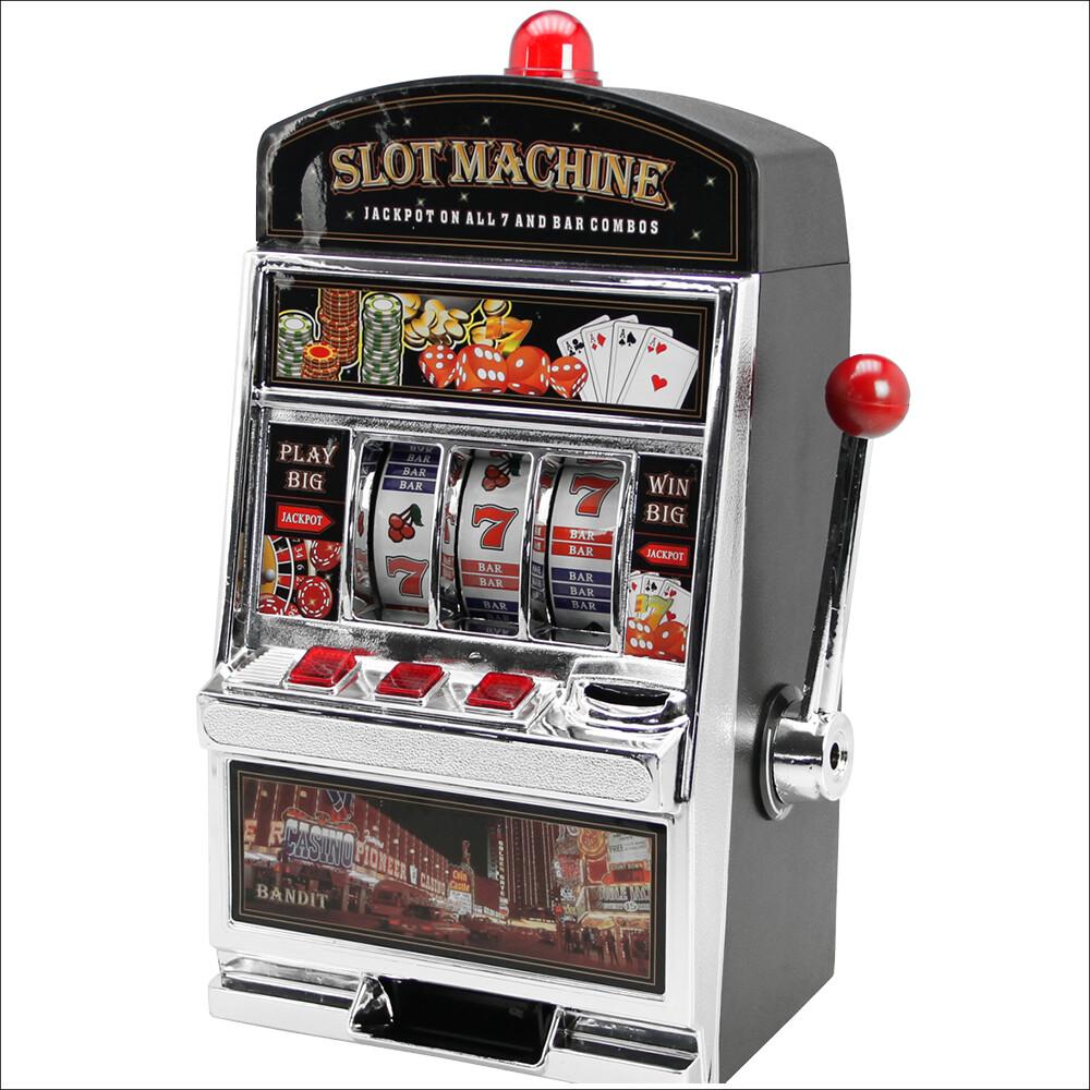 Spardose Spielautomat, mit Klingel und LED, ca. 38 x 20 cm, aus Kunststoff, im Geschenkkarton, für 2