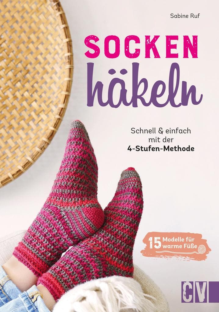 Socken häkeln - Schnell und einfach mit der 4-Stufenmethode