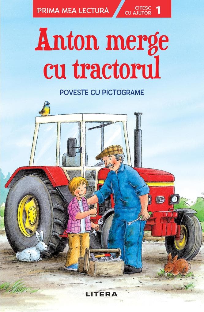 Anton merge cu tractorul