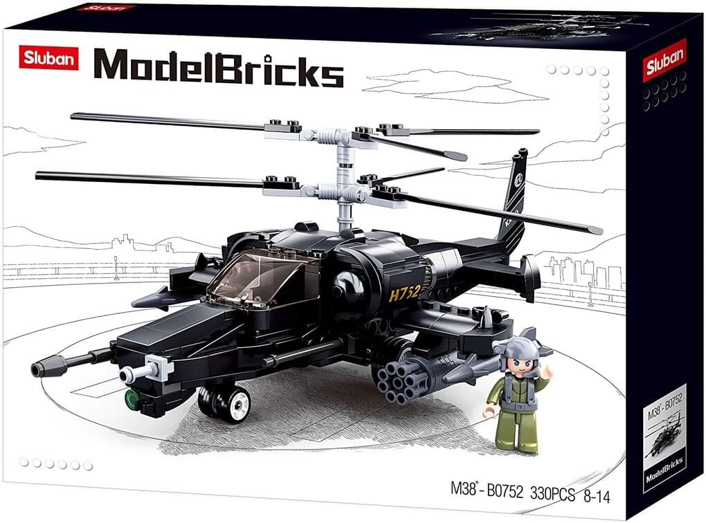 Sluban M38-B0752 - Model Bricks, Army, Kampf-Helikopter III, Hubschrauber, Bausatz, Klemmbausteine