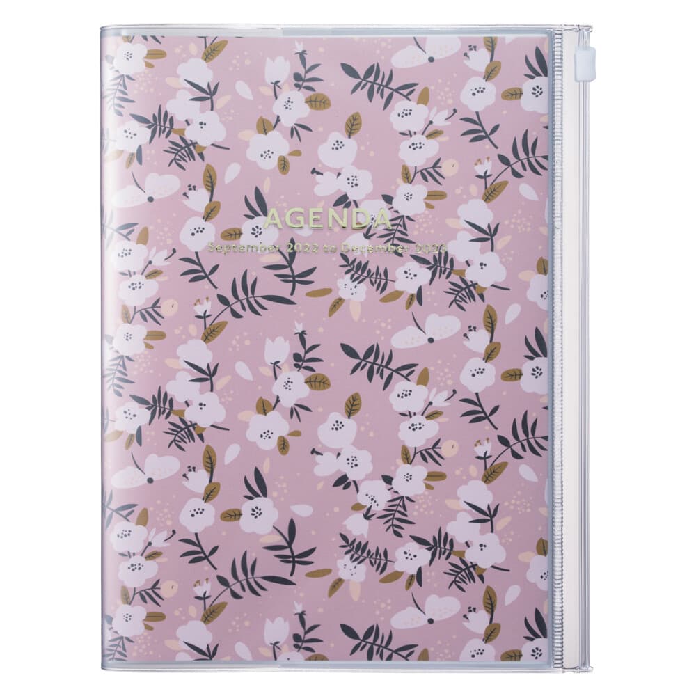 MARK'S 2022/2023 Taschenkalender A5 vertikal, Flower Pattern, Pink