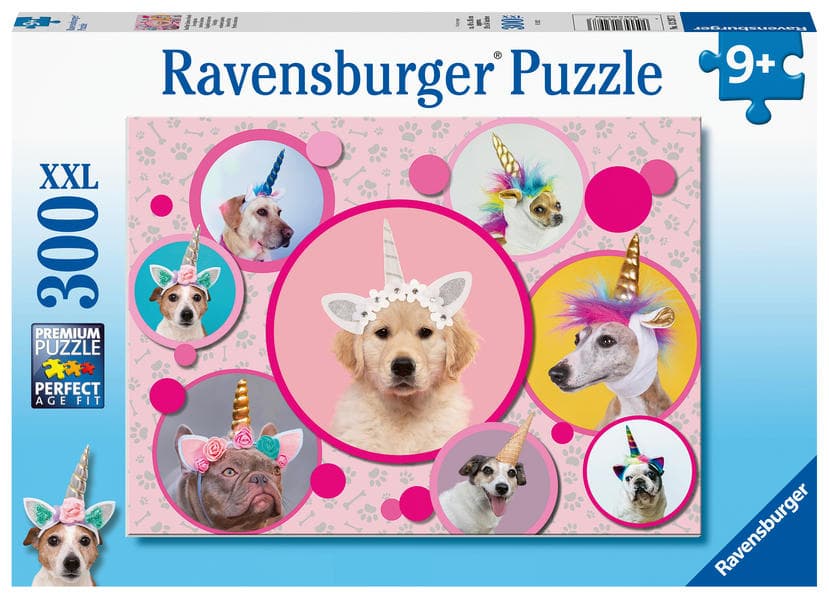 Ravensburger Kinderpuzzle - Knuffige Einhorn-Hunde - 300 Teile Puzzle für Kinder ab 9 Jahren