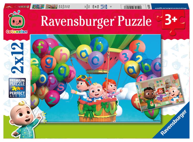 Ravensburger Kinderpuzzle 05628 - Lernen und Spielen - 2x12 Teile Cocomelon Puzzle für Kinder ab 3 Jahren