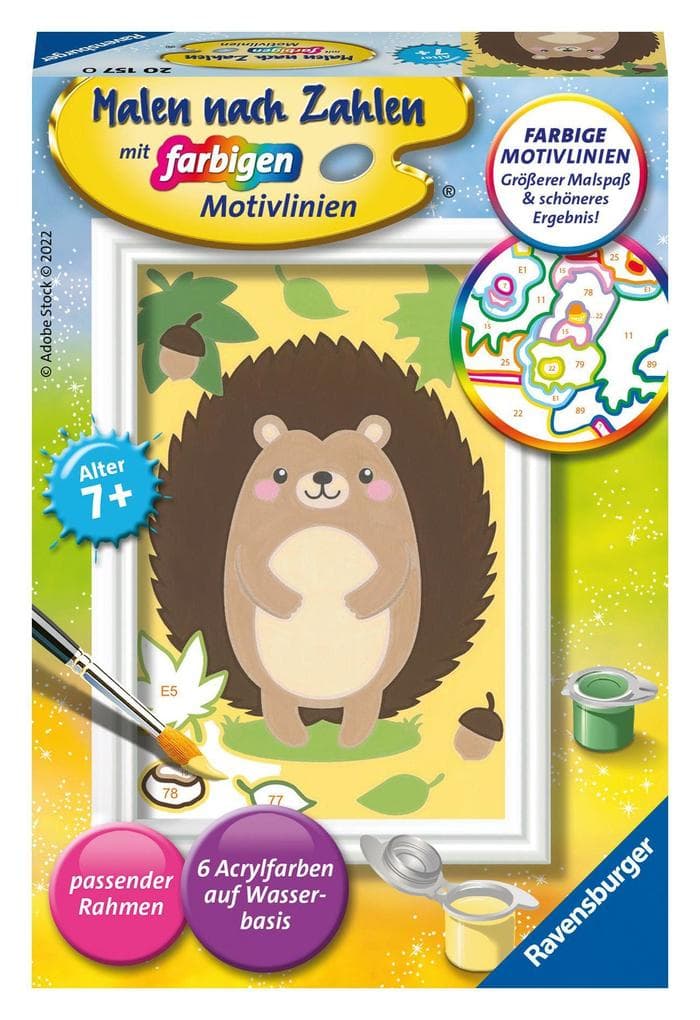 Ravensburger Malen nach Zahlen 10157 - Kleiner Igel - Kinder ab 7 Jahren