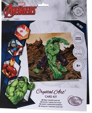 Craft Buddy CCK-MCU903 - Crystal Art Card Kit, Marvel Hulk, 18x18 cm, Diamond Painting, Kunst-Grußkarte