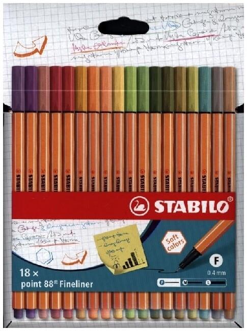 STABILO Fineliner point 88 Soft Colors 18er Set