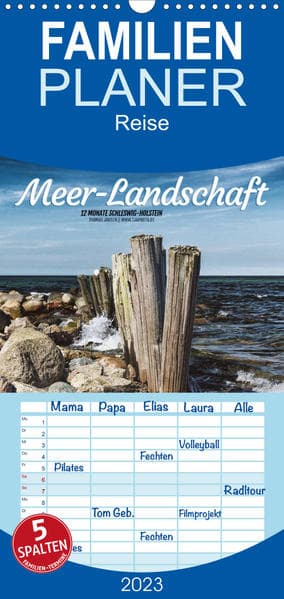 Familienplaner Meer-Landschaft - 12 Monate Schleswig Holstein (Wandkalender 2023 , 21 cm x 45 cm, ho