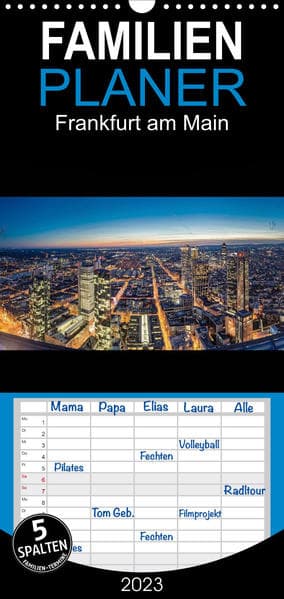 Familienplaner Frankfurt am Main (Wandkalender 2023 , 21 cm x 45 cm, hoch)