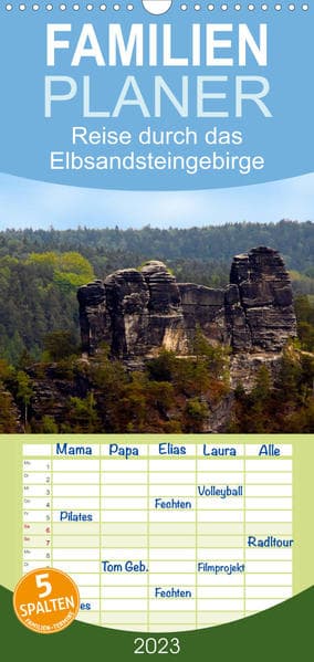 Familienplaner Reise durch das Elbsandsteingebirge (Wandkalender 2023 , 21 cm x 45 cm, hoch)