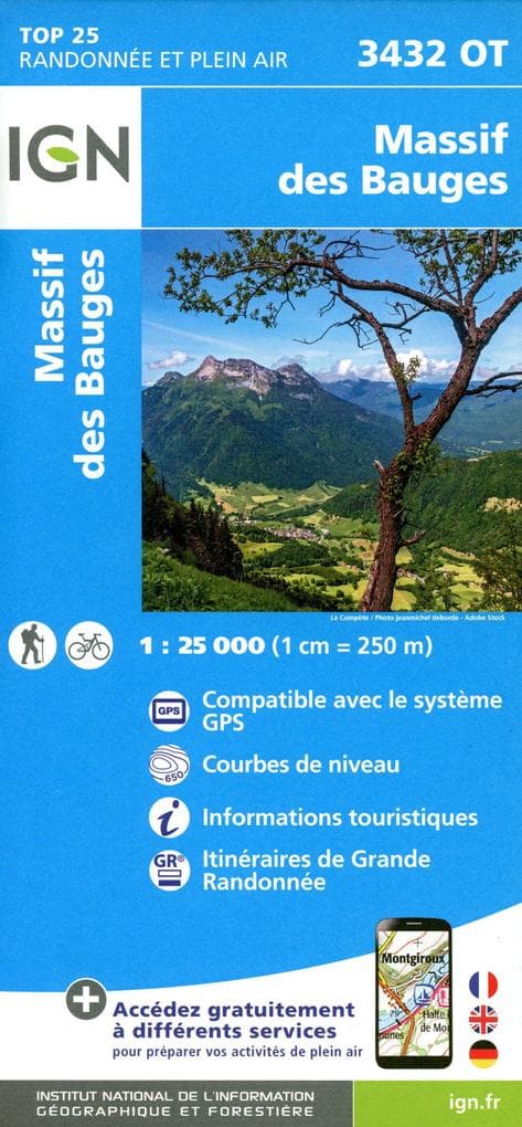 Massif des Bauges 1:25 000